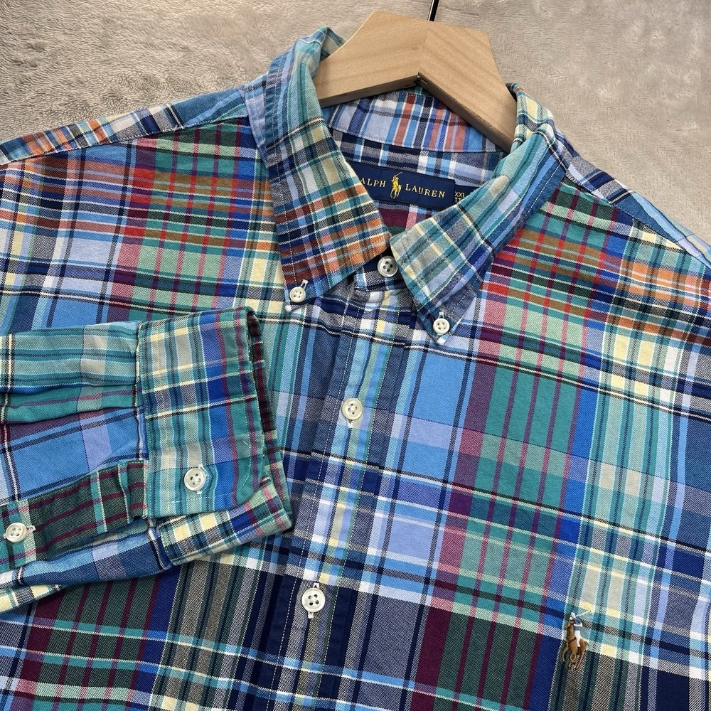 Ralph Lauren Shirt Mens 2XL Multicolor Plaid Button Down